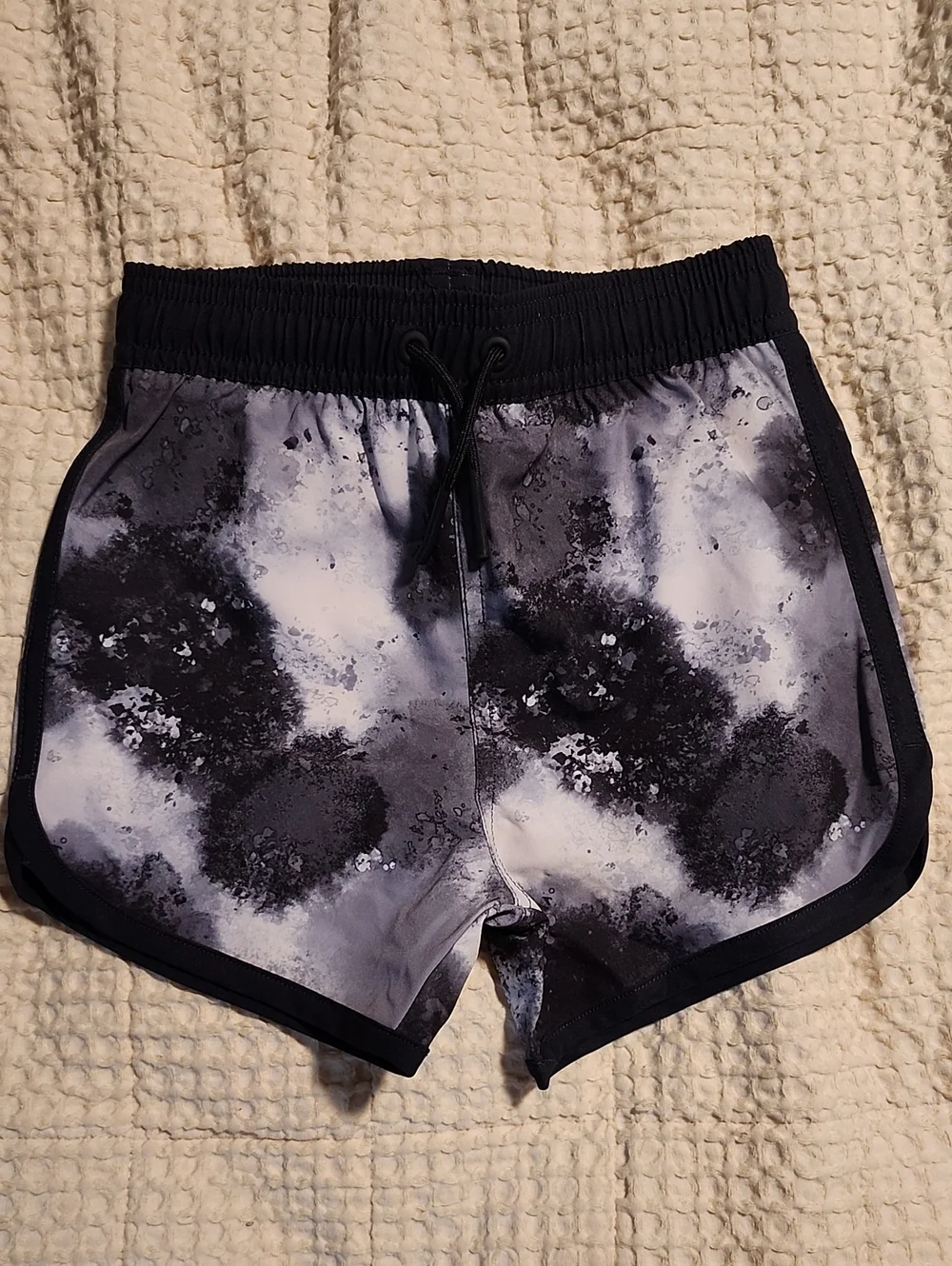 Little Bipsy Black & Gray Tie-Dye SWIM TRUNKS